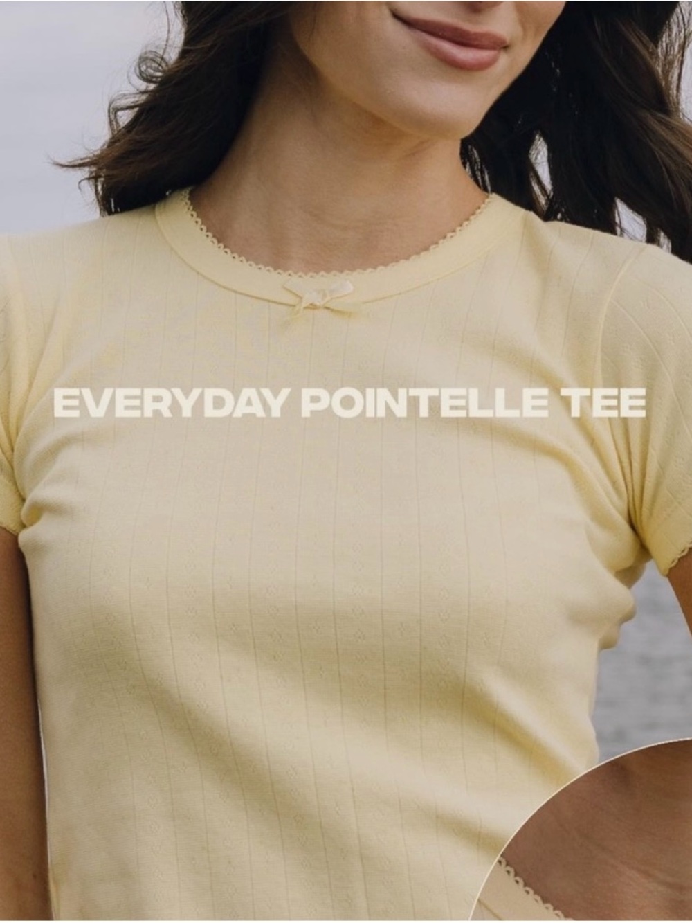 Daily Drills Pointelle Tee in Pale Yellow